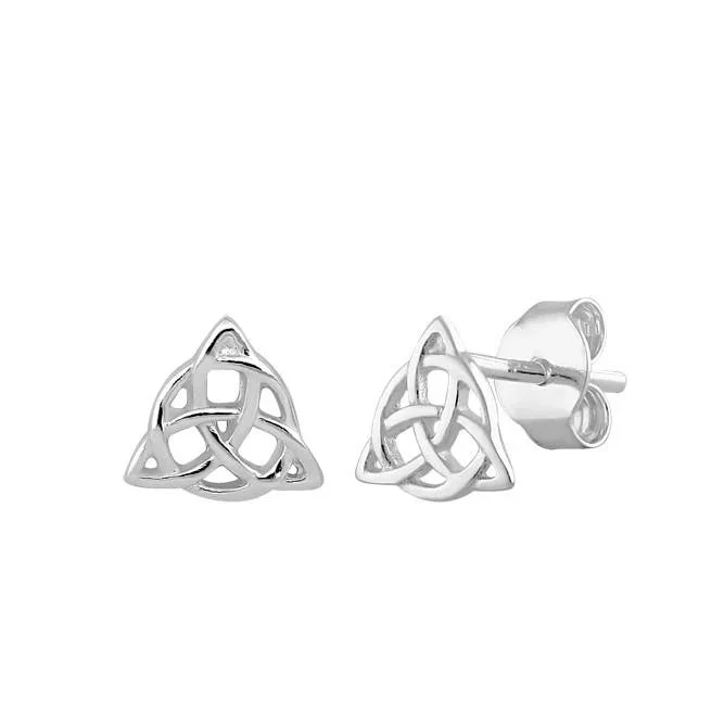 gold hoop earrings for women -gold hoop earrings for women -Sterling Silver Triquetra Charmed Earrings