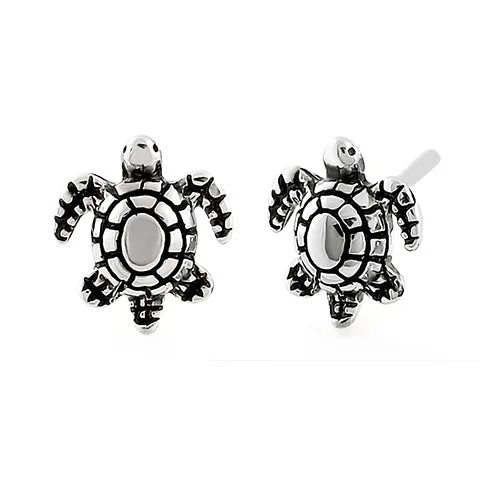 luxury diamond earrings -luxury diamond earrings -Sterling Silver Turtle Stud Earrings