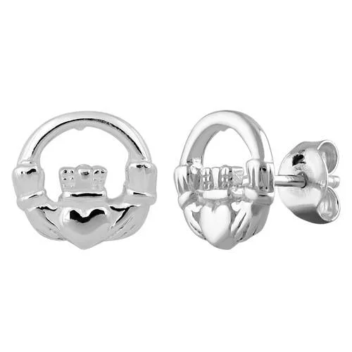 women’s earrings -women’s earrings -Sterling Silver Claddagh Earrings