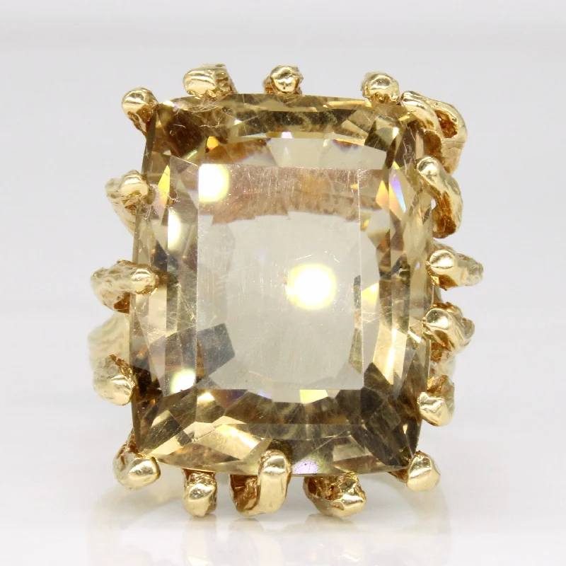 silver gemstone rings -silver gemstone rings -Citrine Cocktail Ring | 18.85ct, | SZ 6.25 |