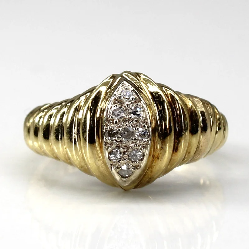 silver gemstone rings -silver gemstone rings -Cluster Diamond Textured Gold Ring | 0.11ctw | SZ 4.25 |