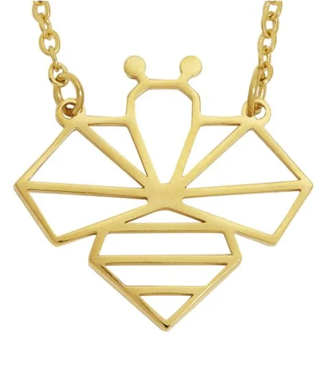 adjustable necklaces for women -adjustable necklaces for women -Annie Oak Bee Geometric Necklace in Gold