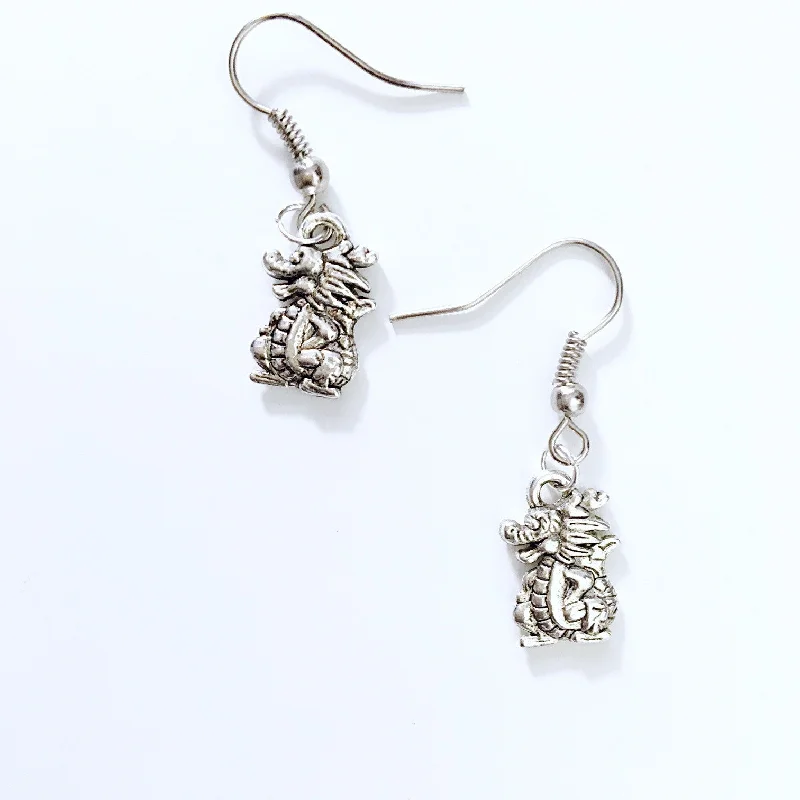 elegant drop earrings for women -elegant drop earrings for women -CUTE DRAGON PENDANT EARRINGS