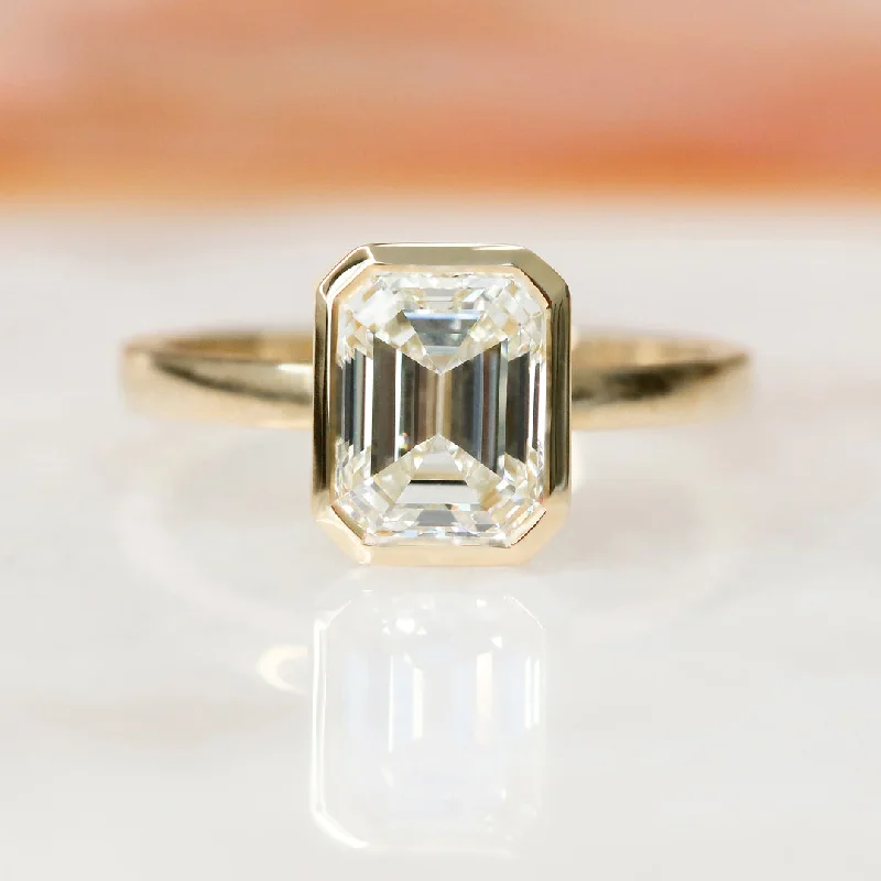 affordable diamond engagement rings -affordable diamond engagement rings -Shimmer  Natural Emerald Cut  Diamond Engagement Ring