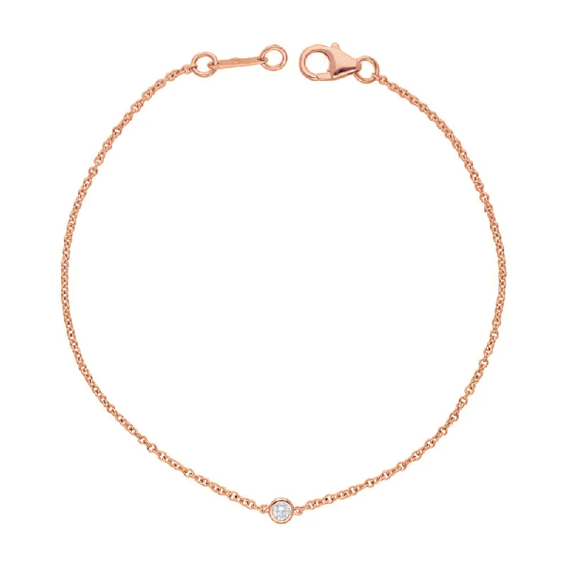 vintage style bracelets -vintage style bracelets -14K Rose Gold 0.20cts. Diamond Bracelet