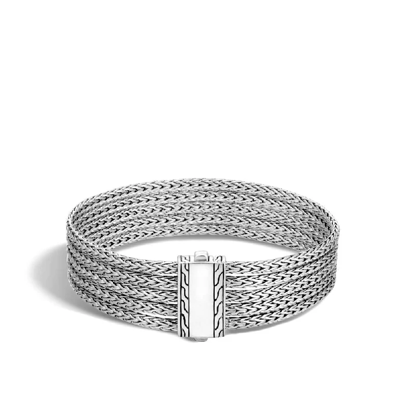 custom design bangles -custom design bangles -Classic Chain Five Row Bracelet in Silver