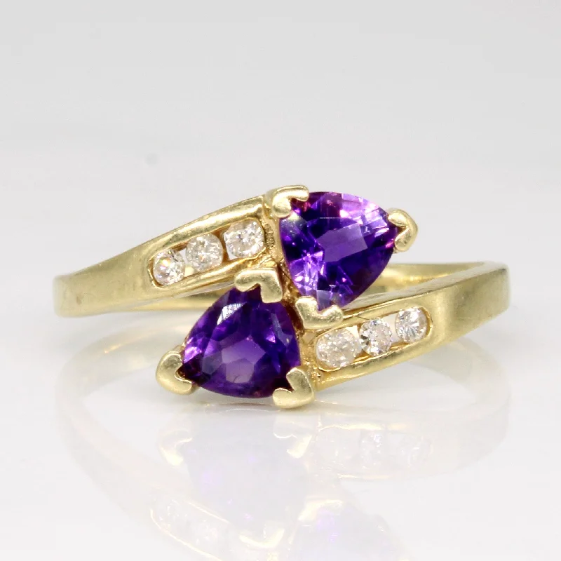 bridal ring sets -bridal ring sets -Amethyst & Diamond Waterfall Ring | 0.84ctw, 0.06ctw | SZ 7 |