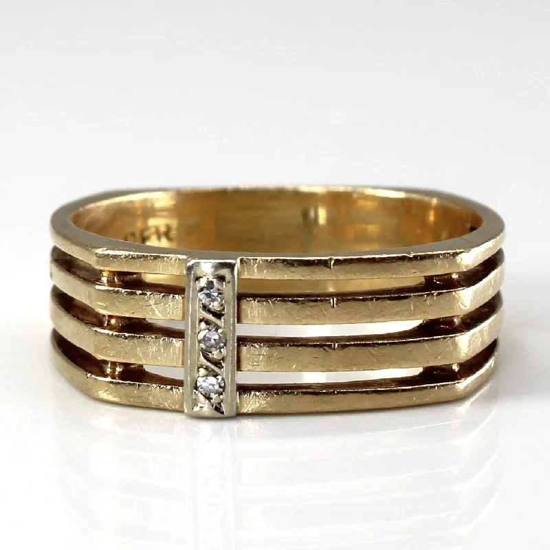 luxury diamond rings -luxury diamond rings -Diamond Triple Row Gold Ring | 0.04ctw | SZ 8.75 |