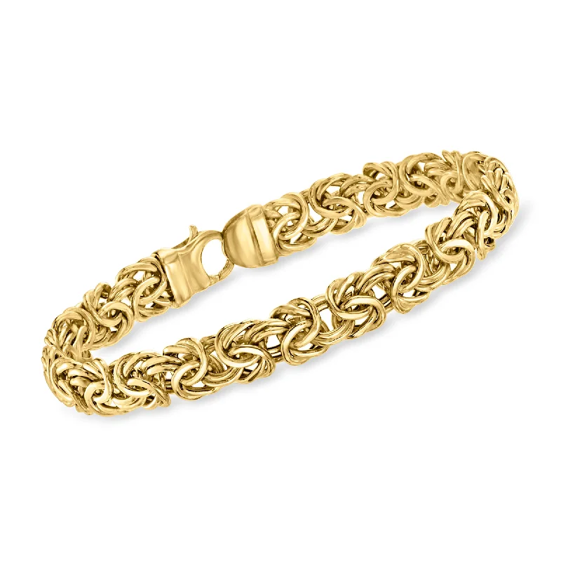 custom bangles with initials -custom bangles with initials -Ross-Simons 14kt Yellow Gold Byzantine Bracelet