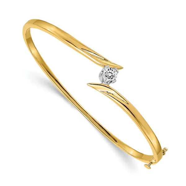 rose gold bangles for women -rose gold bangles for women -14k Yellow Gold Two-tone Moissanite Bracelet