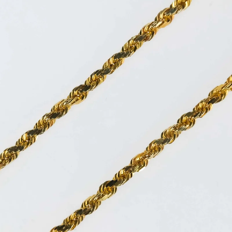 diamond necklaces for women -diamond necklaces for women -2mm Wide Rope Link 20" Chain Necklace in 14K Yellow Gold