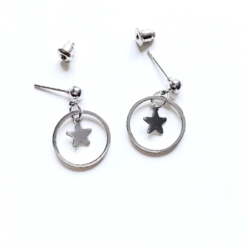 luxury diamond earrings -luxury diamond earrings -STAR RING EARRINGS