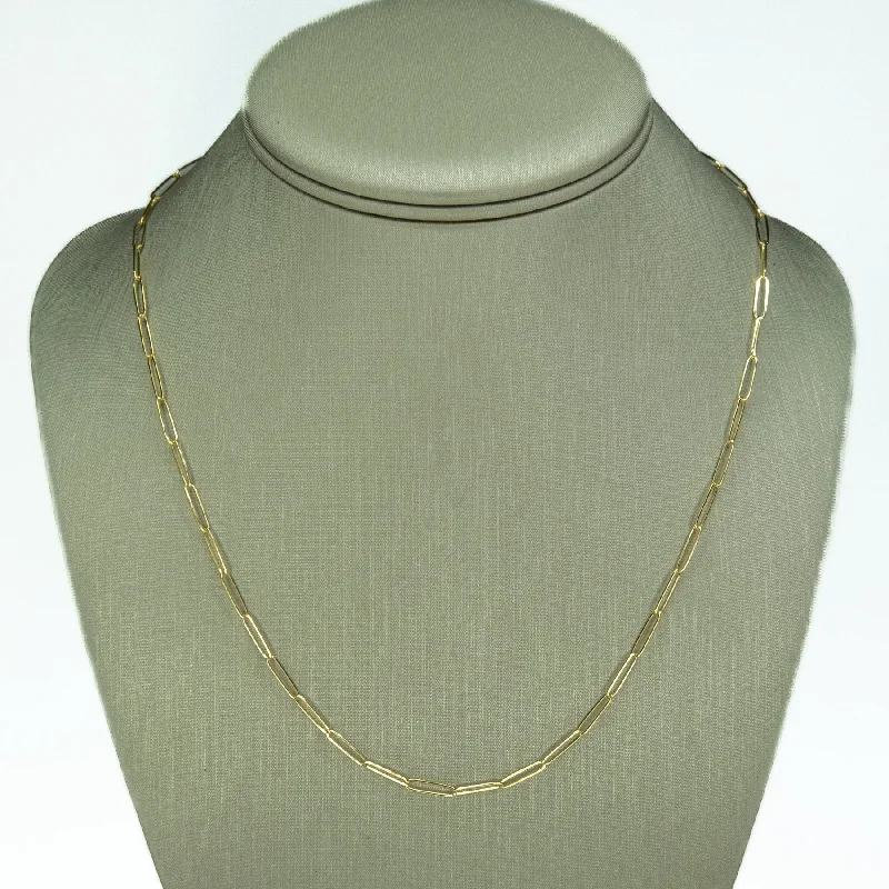 fashion-forward necklaces for women -fashion-forward necklaces for women -New 2.5mm Wide Oval Paperclip Link 18" Chain Necklace in 14K Yellow Gold