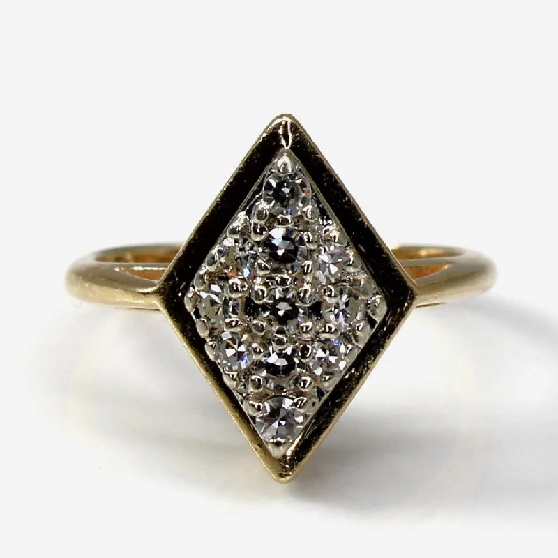 vintage style rings for women -vintage style rings for women -Cluster Diamond Chevron Ring |0.30ctw | SZ 4 |