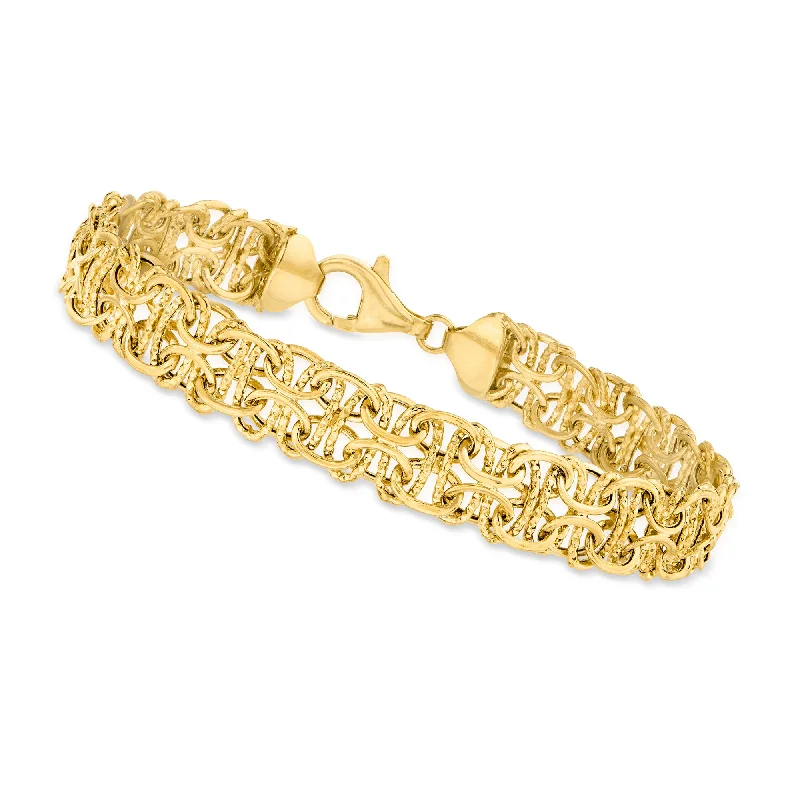 unique charm bracelets for women -unique charm bracelets for women -Canaria 10kt Yellow Gold Interlocking Link Bracelet