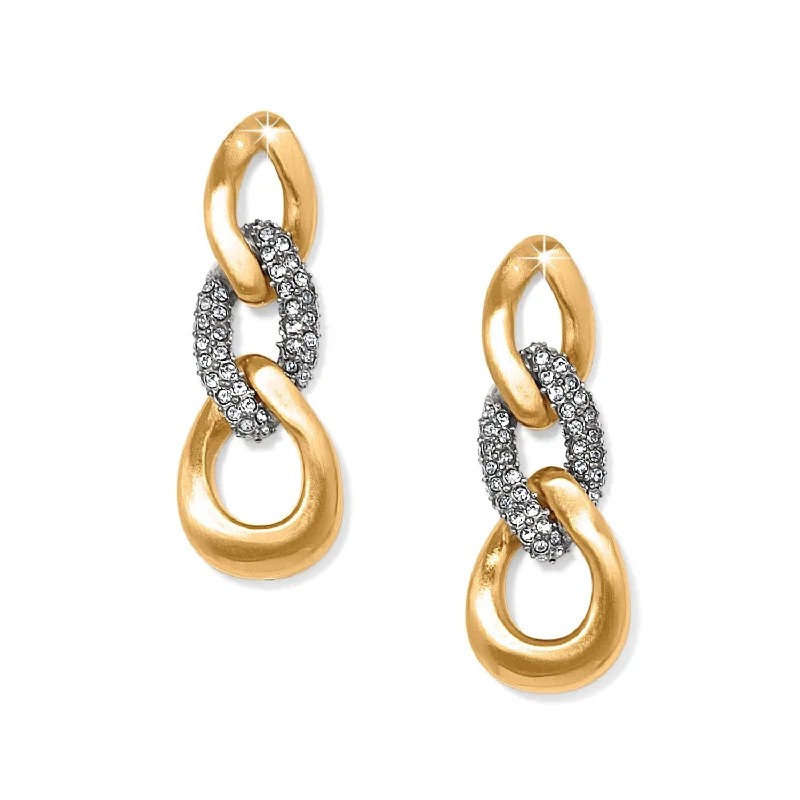 fashion earrings for women -fashion earrings for women -Cleo Pave Link Post Drop Earrings - JA0067