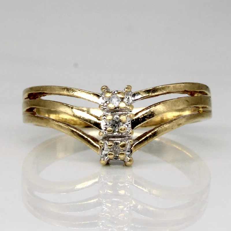 stackable diamond rings -stackable diamond rings -Diamond Chevron Ring | 0.03ctw | SZ 5.75 |