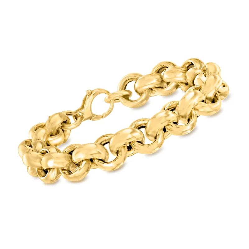 luxury bangles for women -luxury bangles for women -Ross-Simons Italian 14kt Yellow Gold Rolo-Link Bracelet