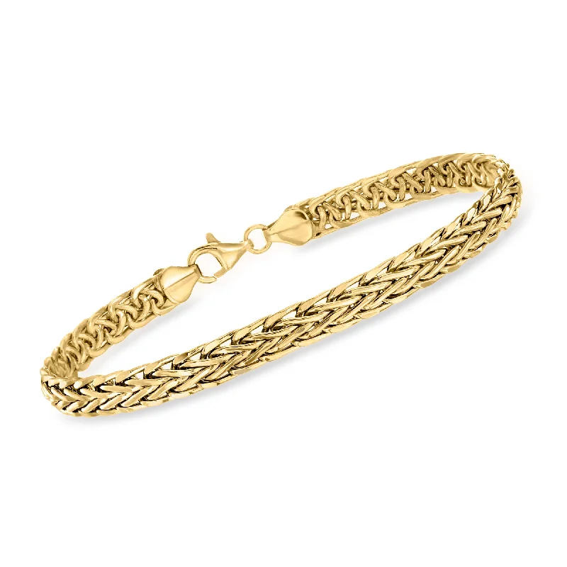 boho chic bangles for women -boho chic bangles for women -Ross-Simons 18kt Yellow Gold Wheat-Link Bracelet