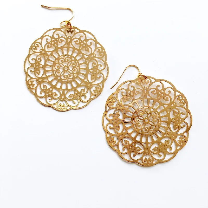 custom gold earrings for women -custom gold earrings for women -TRIBAL BOHO FLORAL EARRINGS