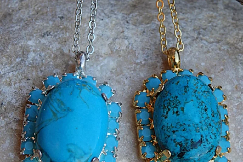 birthday gift necklaces for women -birthday gift necklaces for women -Turquoise Stone Necklace