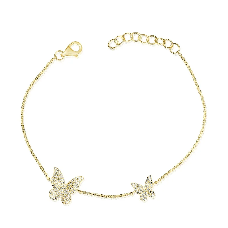 elegant bangles for women -elegant bangles for women -14k Gold & Diamond Butterfly Bracelet