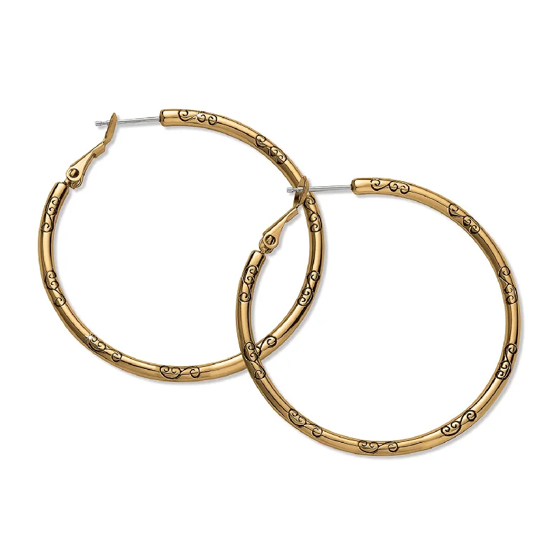 luxury earrings for women -luxury earrings for women -Large Hoop Charm Earrings - JA9917