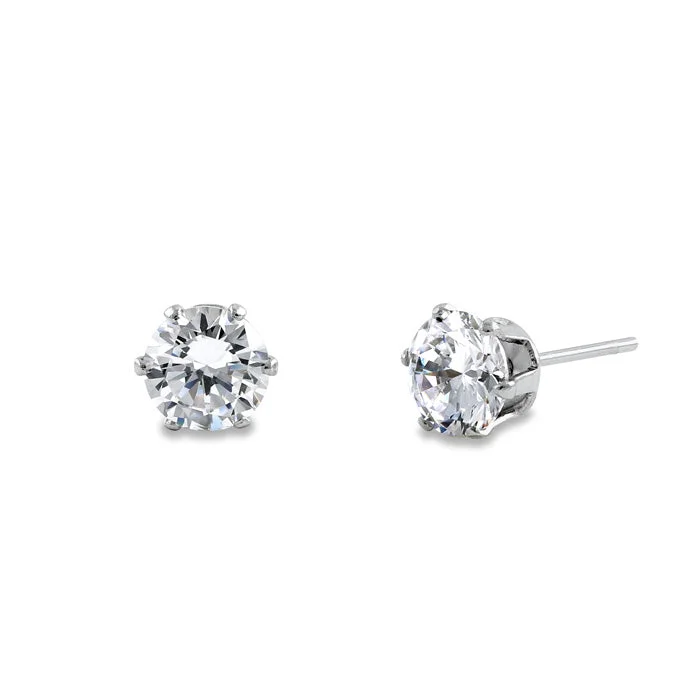 bold earrings for women -bold earrings for women -Stainless Steel CZ Stud Earrings 5mm