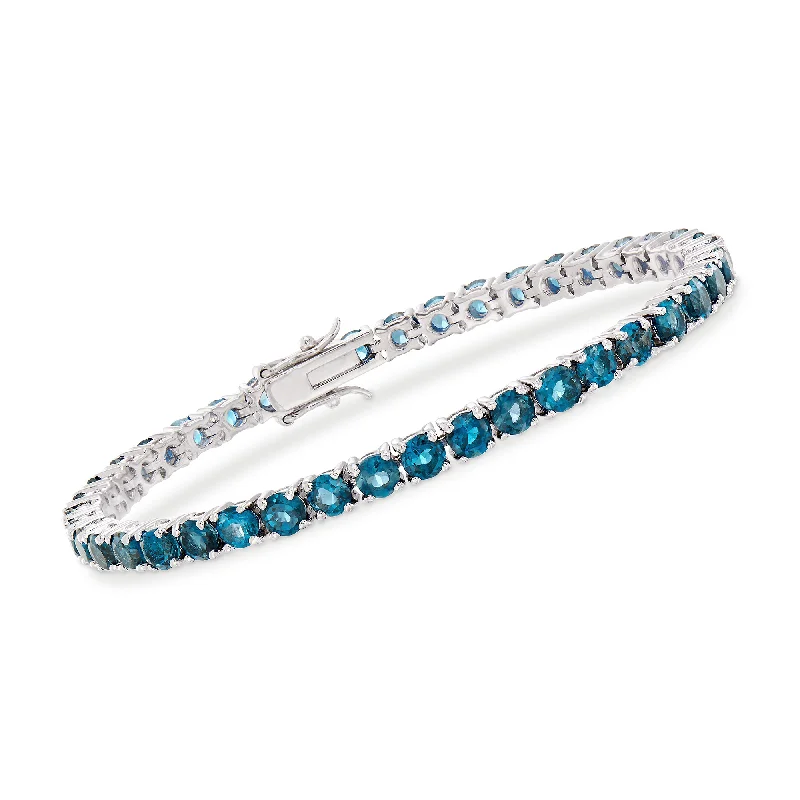 rose gold bangles for women -rose gold bangles for women -Ross-Simons London Blue Topaz Tennis Bracelet in Sterling Silver