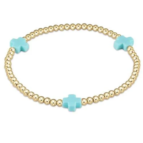 luxury bangle sets for women -luxury bangle sets for women -Enewton Extends - Signature Cross Gold 3mm Bead Bracelet - Turquoise