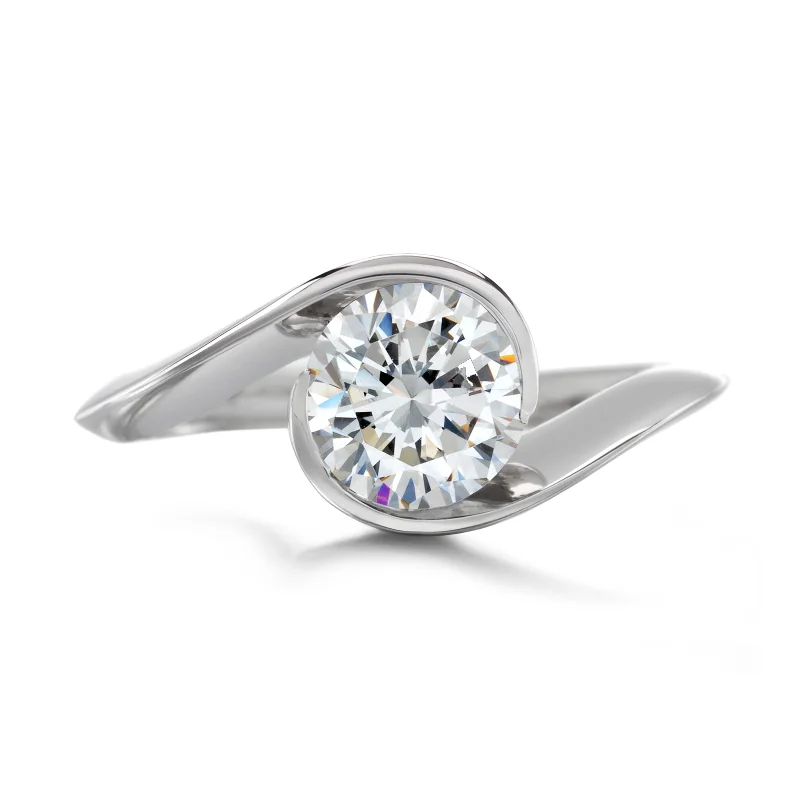 designer engagement rings -designer engagement rings -Award Winning Contour  Round Solitaire Engagement Ring