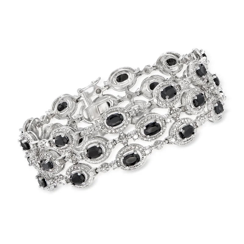 elegant bracelets for women -elegant bracelets for women -Ross-Simons Sapphire Bracelet With Diamond Accent in Sterling Silver