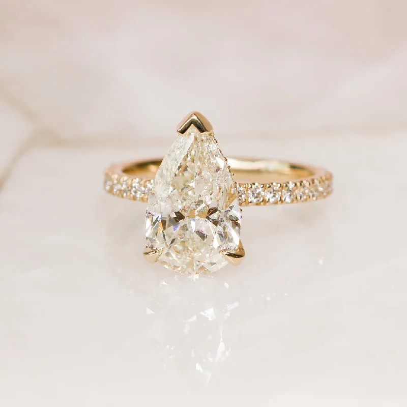 simple diamond engagement rings -simple diamond engagement rings -Luz 3.69 Carat Natural Pear Cut Diamond Engagement Ring