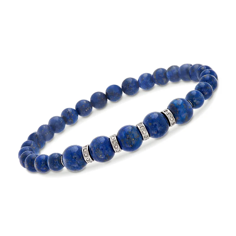 elegant crystal bracelets for women -elegant crystal bracelets for women -Ross-Simons 6-8mm Lapis Bead Stretch Bracelet With . Diamonds in Sterling Silver