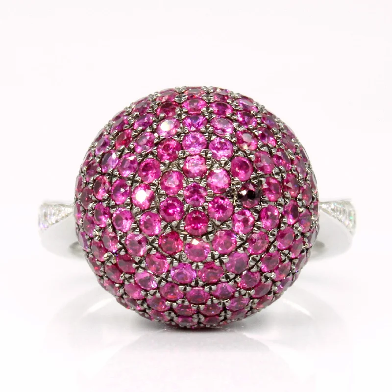 chic gemstone rings for women -chic gemstone rings for women -Ruby & Diamond Cocktail Ring | 3.31ctw, 0.29ctw | SZ 6.5 |