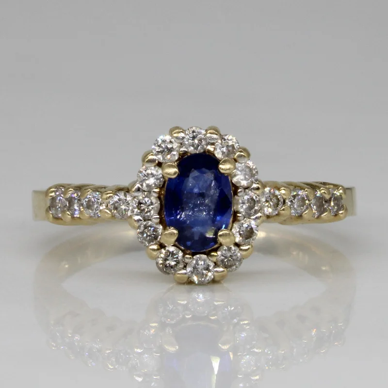 women’s gemstone promise rings -women’s gemstone promise rings -Sapphire & Diamond Ring | 0.50ct, 0.30ctw | SZ 6.75 |