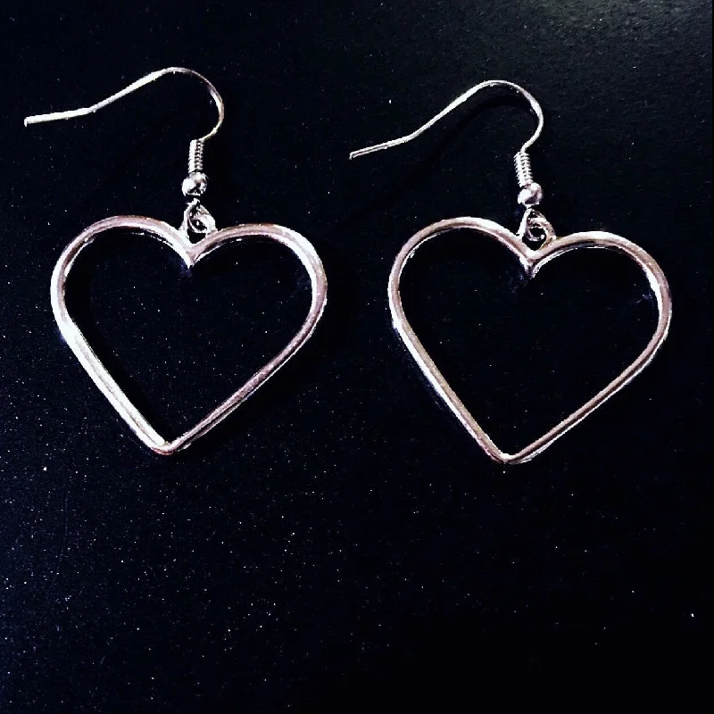 geometric earrings for women -geometric earrings for women -HEART PENDANT EARRINGS