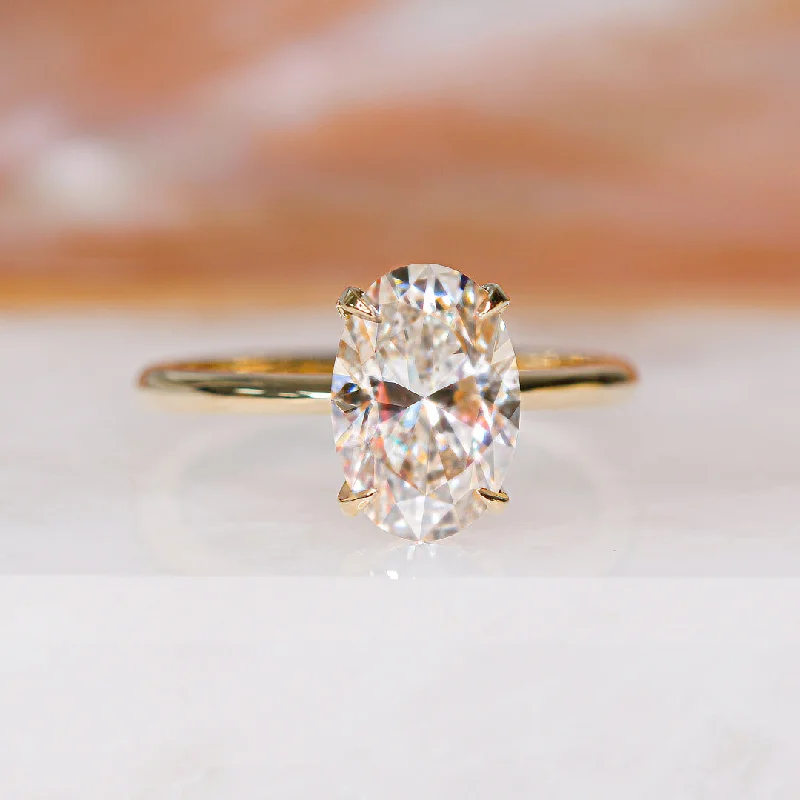 oval cut engagement rings for women -oval cut engagement rings for women -Moonlit Sky Claw Prongs 2- Carat Natural Oval  Diamond Engagement Ring