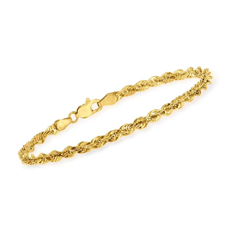 sleek cuff bracelets for women -sleek cuff bracelets for women -Ross-Simons 14kt Yellow Gold 3.2mm Rope Chain Bracelet