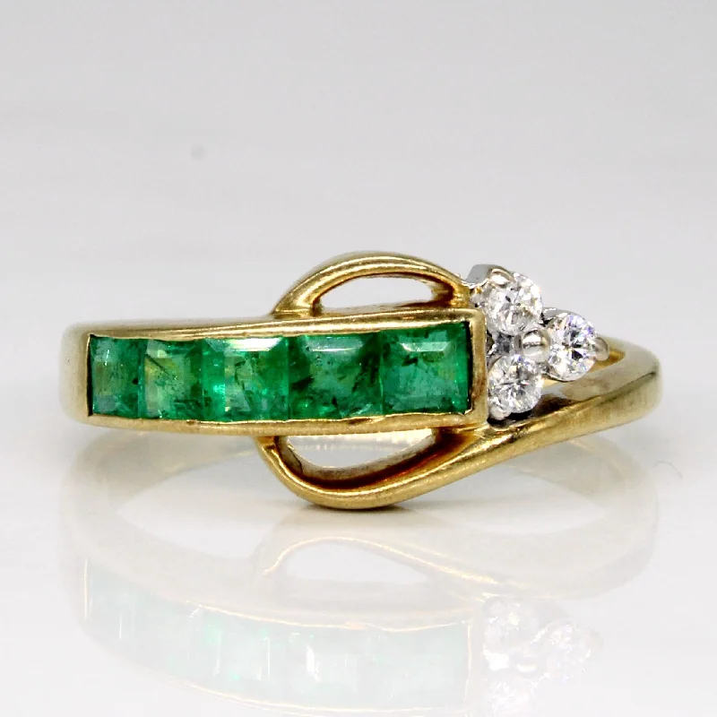 chunky rings for women -chunky rings for women -Emerald & Diamond Ring | 0.40ctw, 0.075ctw | SZ 6.25 |