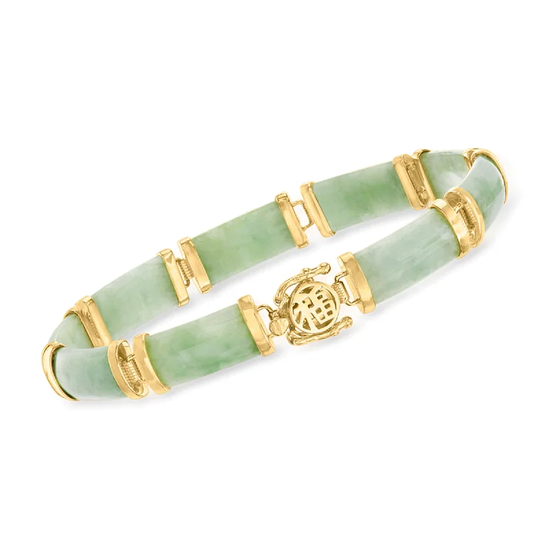 stylish bangles for women -stylish bangles for women -Ross-Simons Green Jade "Good Fortune" Bracelet in 18kt Gold Over Sterling