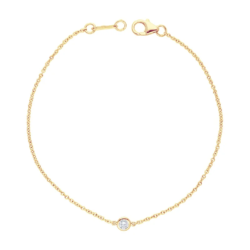 women’s bracelet with charms -women’s bracelet with charms -14K Yellow Gold 0.15cts. Diamond Bracelet