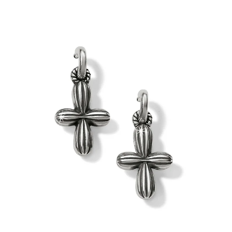 fashionable drop earrings -fashionable drop earrings -Amphora Cross Post Hoop Earrings - JA9262