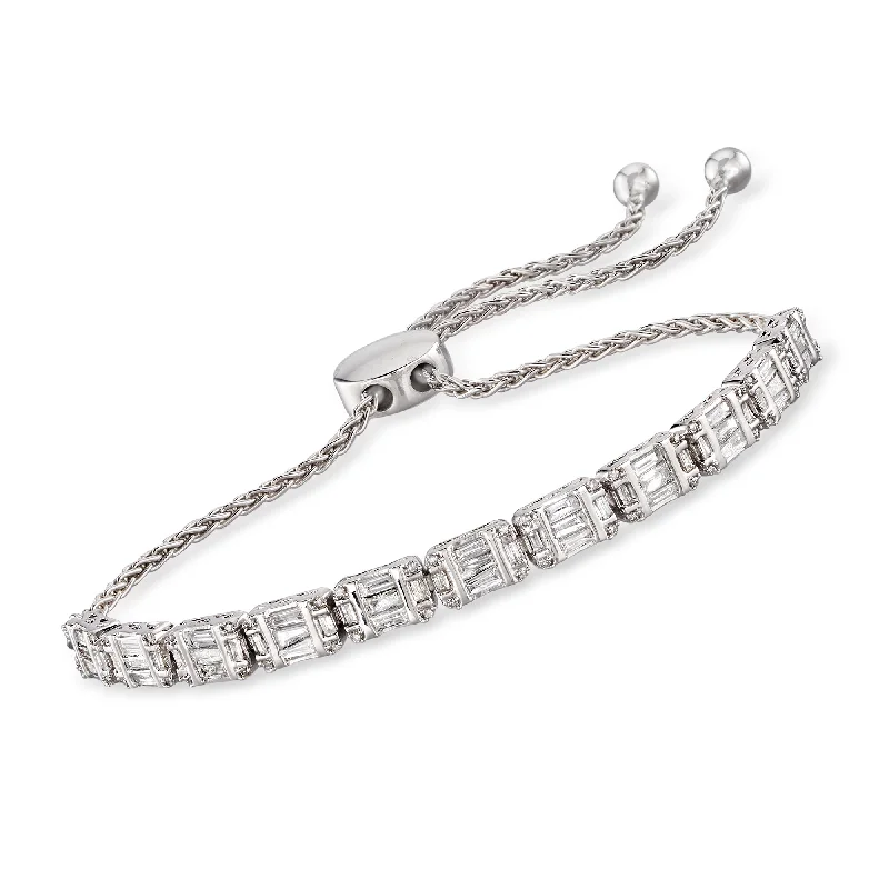 unique bangles for women -unique bangles for women -Ross-Simons Diamond Bolo Bracelet in Sterling Silver