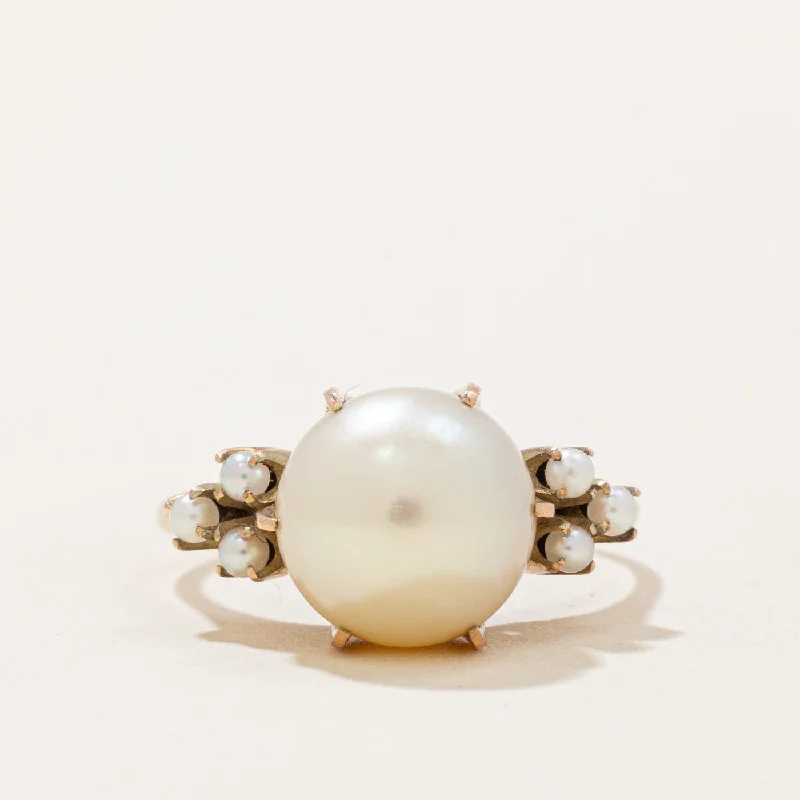 silver wedding rings for women -silver wedding rings for women -Pearl Cocktail Ring | SZ 7.25 |