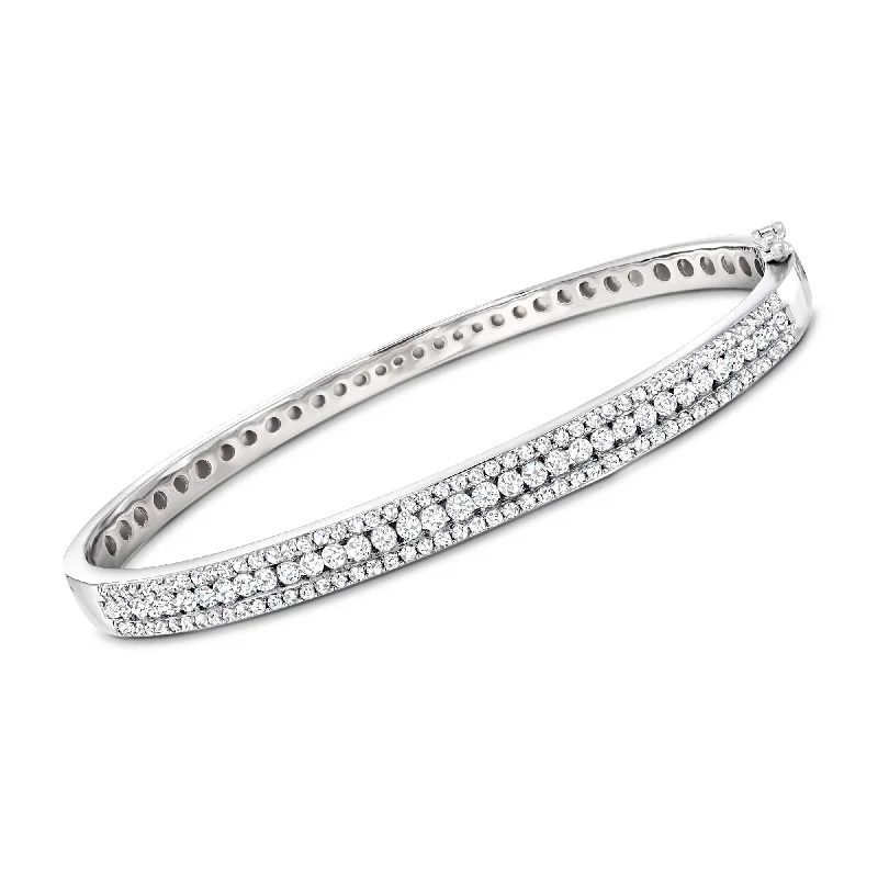 multi-colored bracelets for women -multi-colored bracelets for women -Ross-Simons Diamond Bangle Bracelet in Sterling Silver