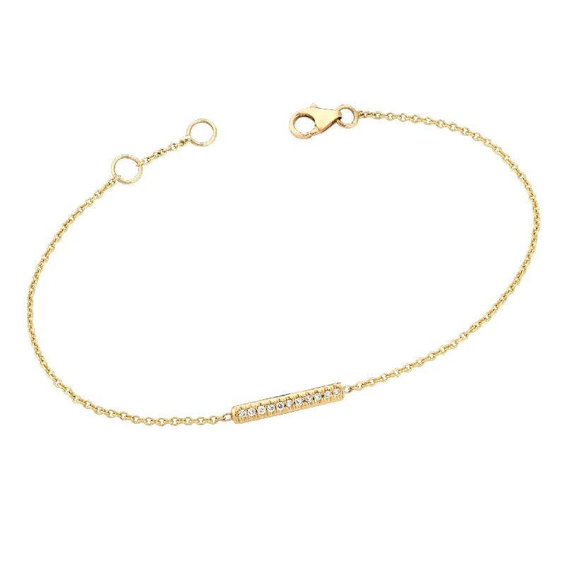 stylish bangles for women -stylish bangles for women -Diamond Bar Bracelet (Small) Yellow Gold