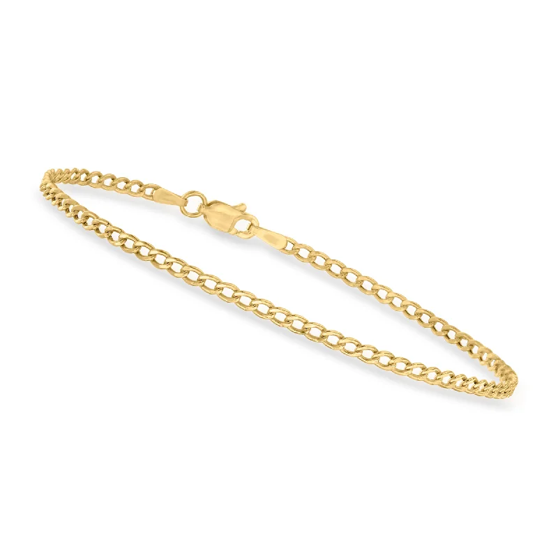 chic women’s bangles -chic women’s bangles -Canaria 2.3mm 10kt Yellow Gold Curb-Link Bracelet