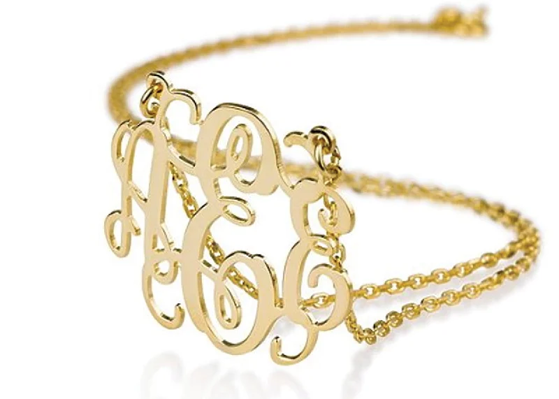 gold necklaces for women -gold necklaces for women -Gold Monogram Necklace