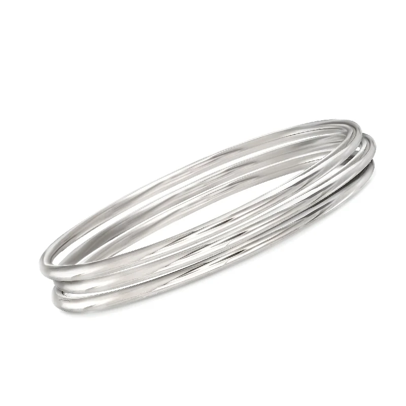 silver bangles for women -silver bangles for women -Ross-Simons Italian Sterling Silver Jewelry Set: 3 Polished Bangle Bracelets